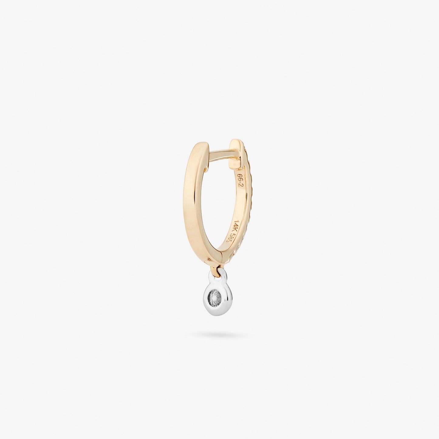 DIAMOND PENDANT HOOP - WHITE DIAMOND & PLAIN WHITE/YELLOW GOLD - 11mm