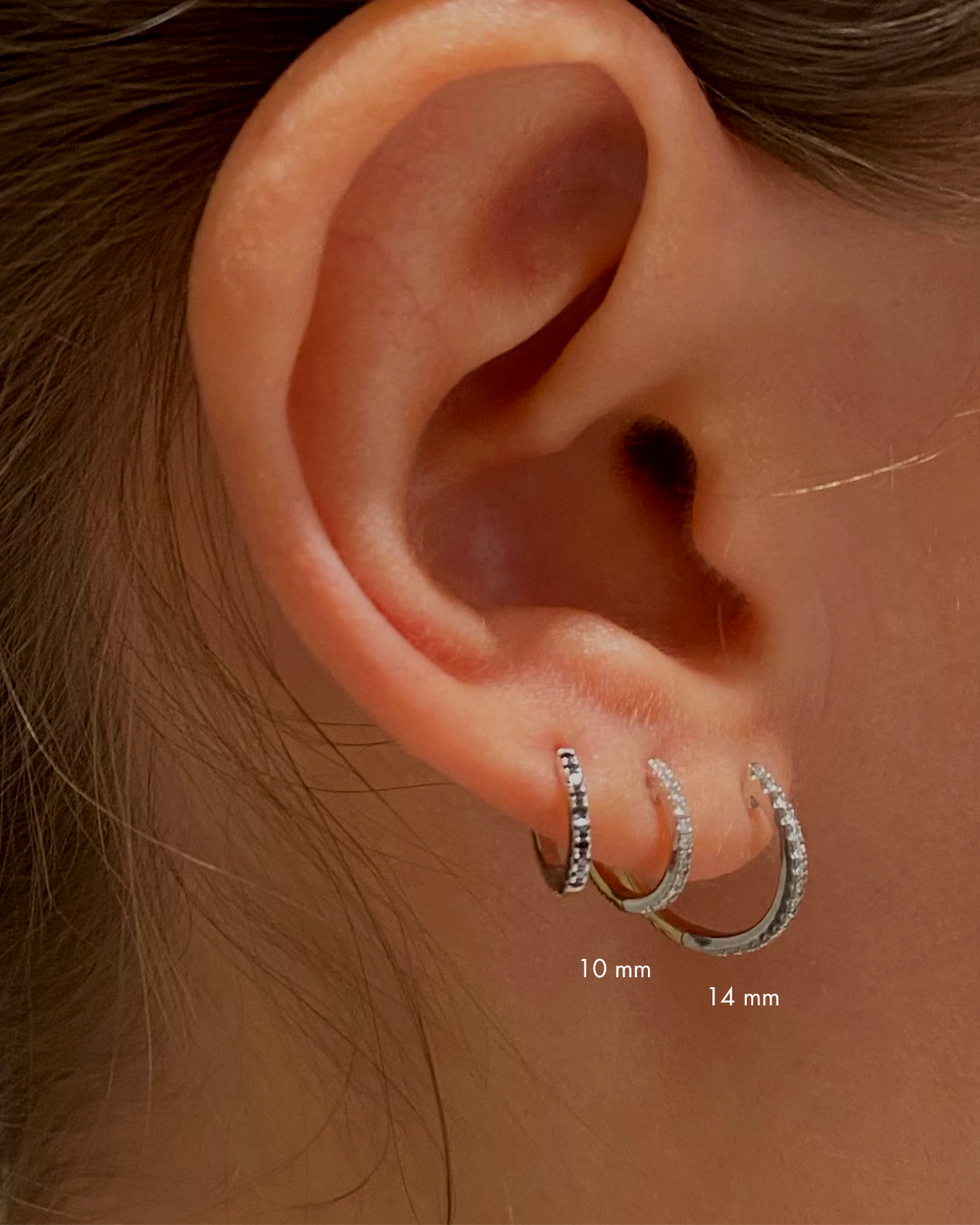 HOOP WHITE DIAMOND & YELLOW/WHITE GOLD - 14mm