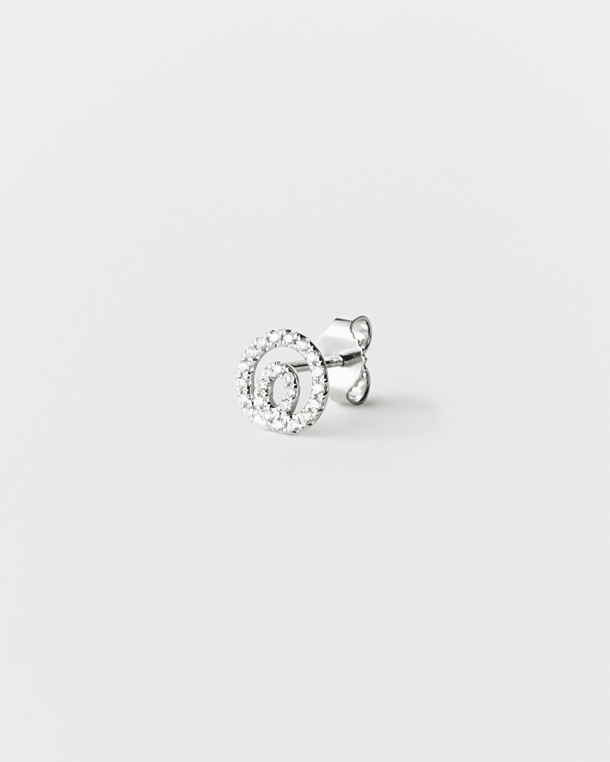 Loop stud - white diamond & white gold - ENNUI Atelier