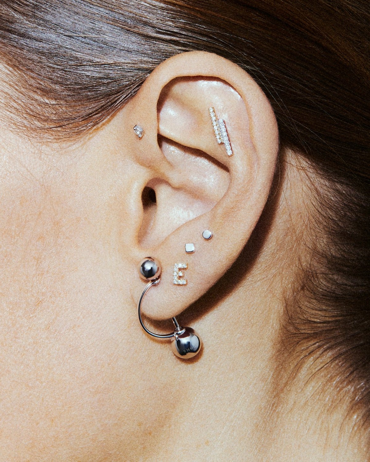Full moon labret, shown worn.