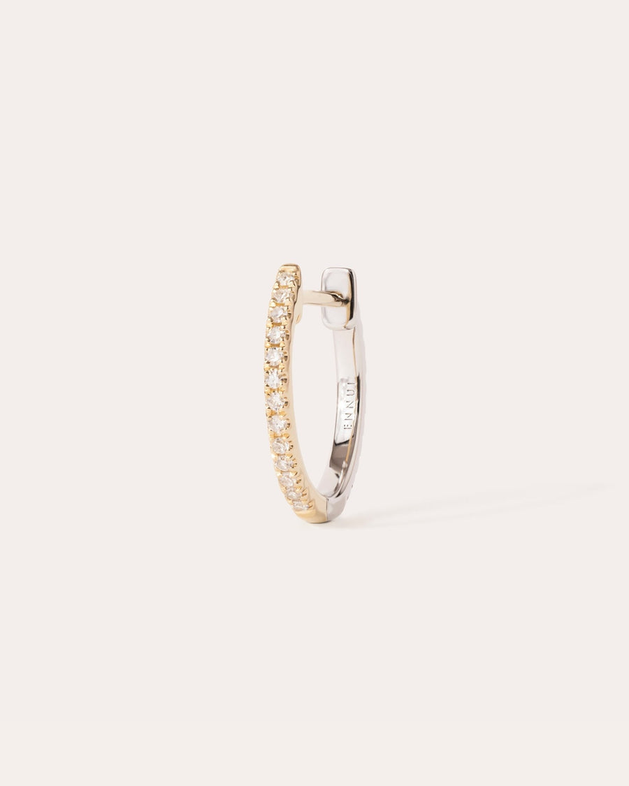 Hera hoop in 14k white gold, detail view.