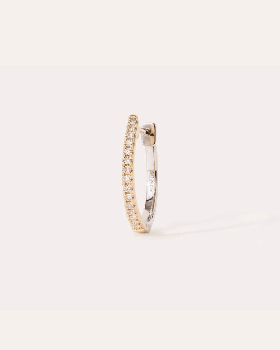 Hera hoop in 14k white gold, detail view.