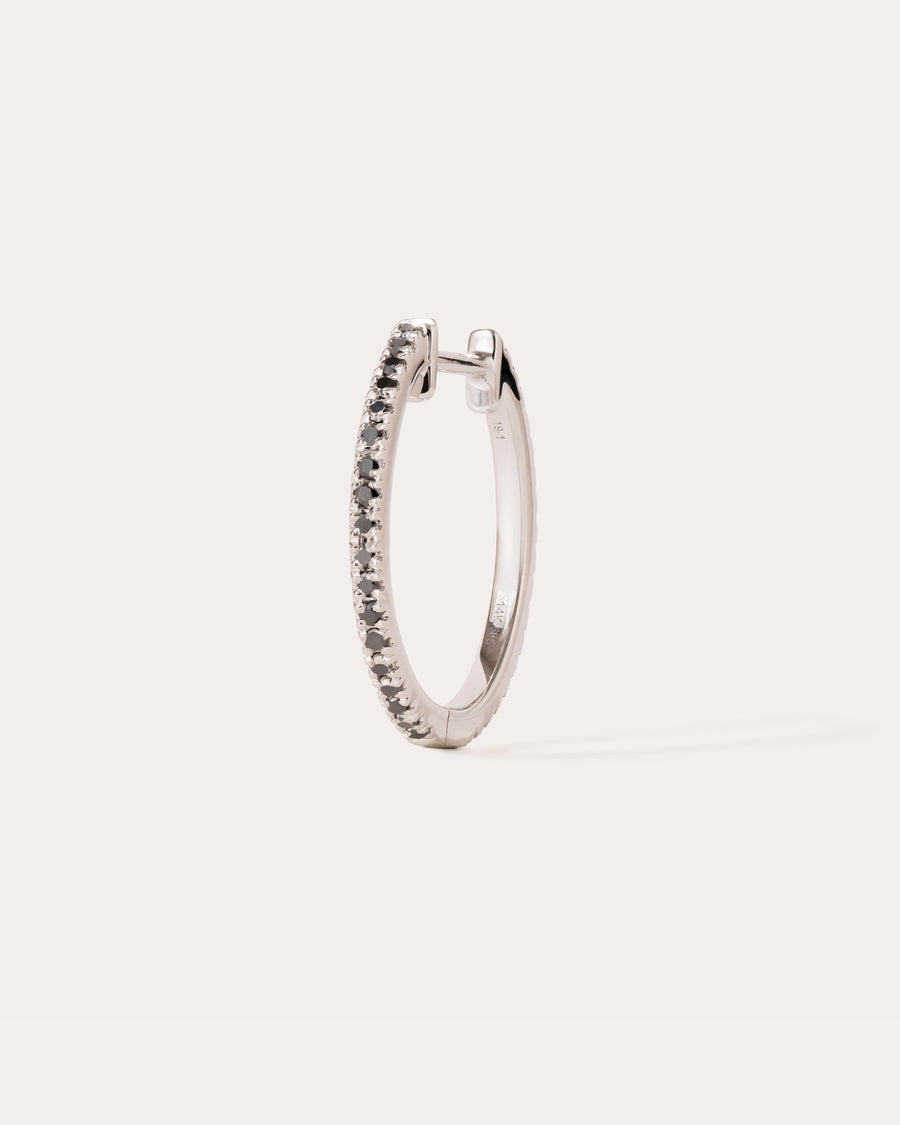 Eclipse hoop in 14k white gold, detail view.