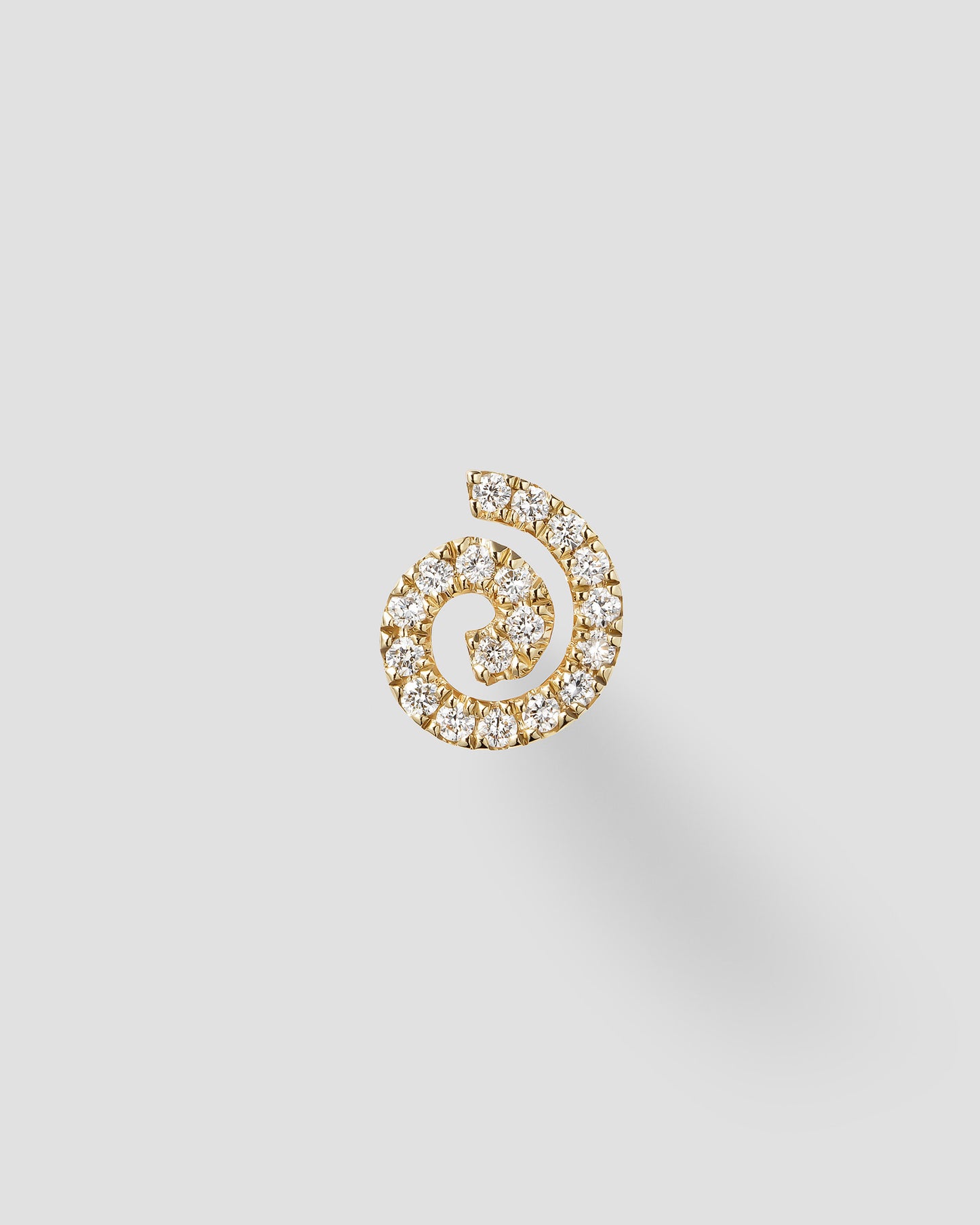 SWIRL STUD - WHITE DIAMOND & YELLOW GOLD