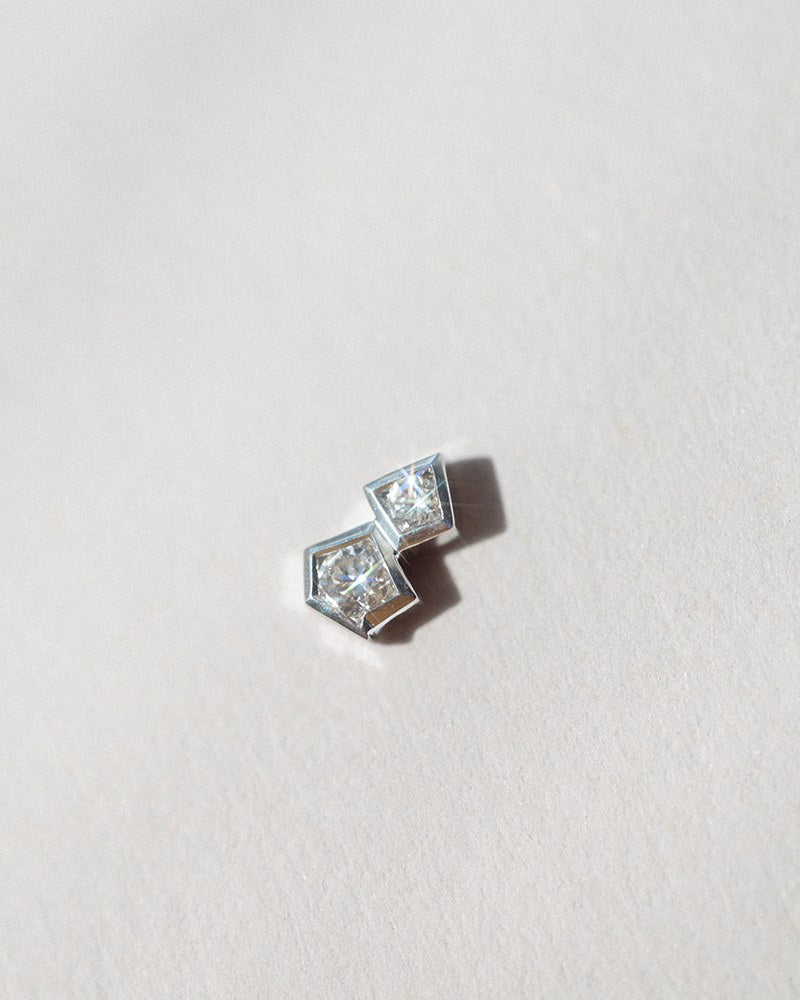 Diptych labret, shown worn.