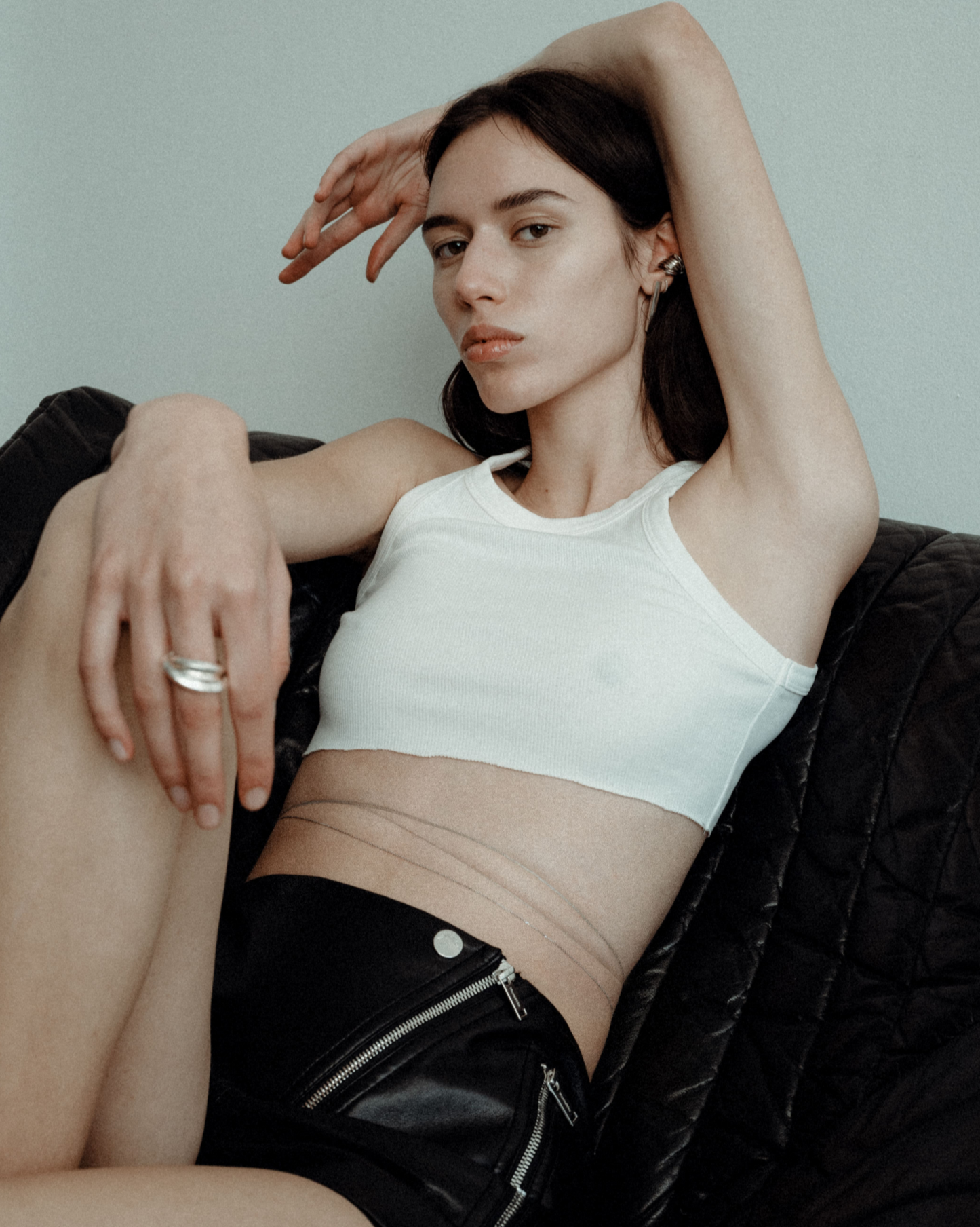 Forever hip chain - Round curb silver