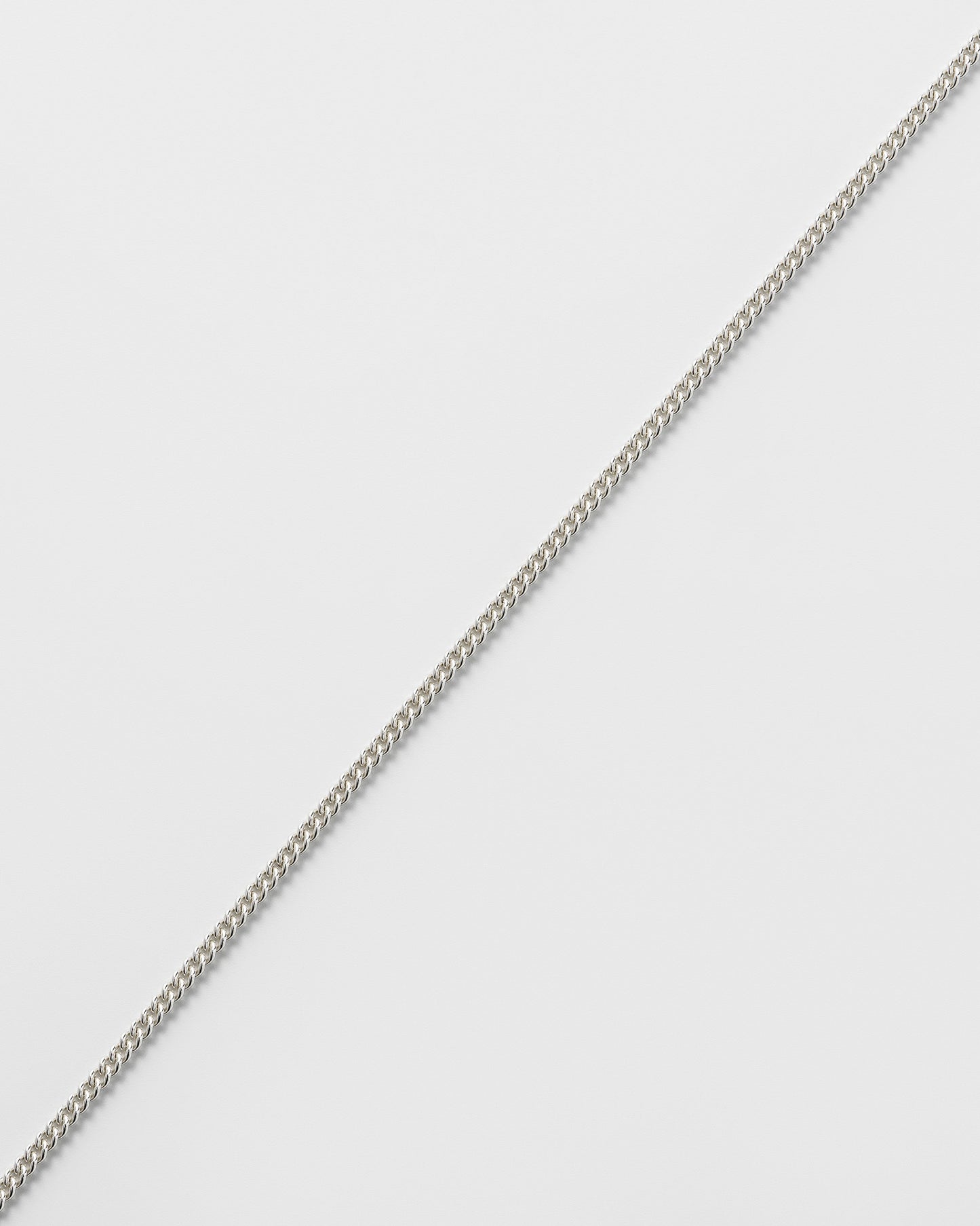 ROUND CURB NECKLACE - SILVER - Clasp