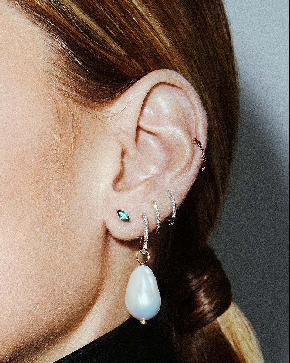 AWARENESS LABRET - MARQUISE CUT EMERALD - WHITE GOLD