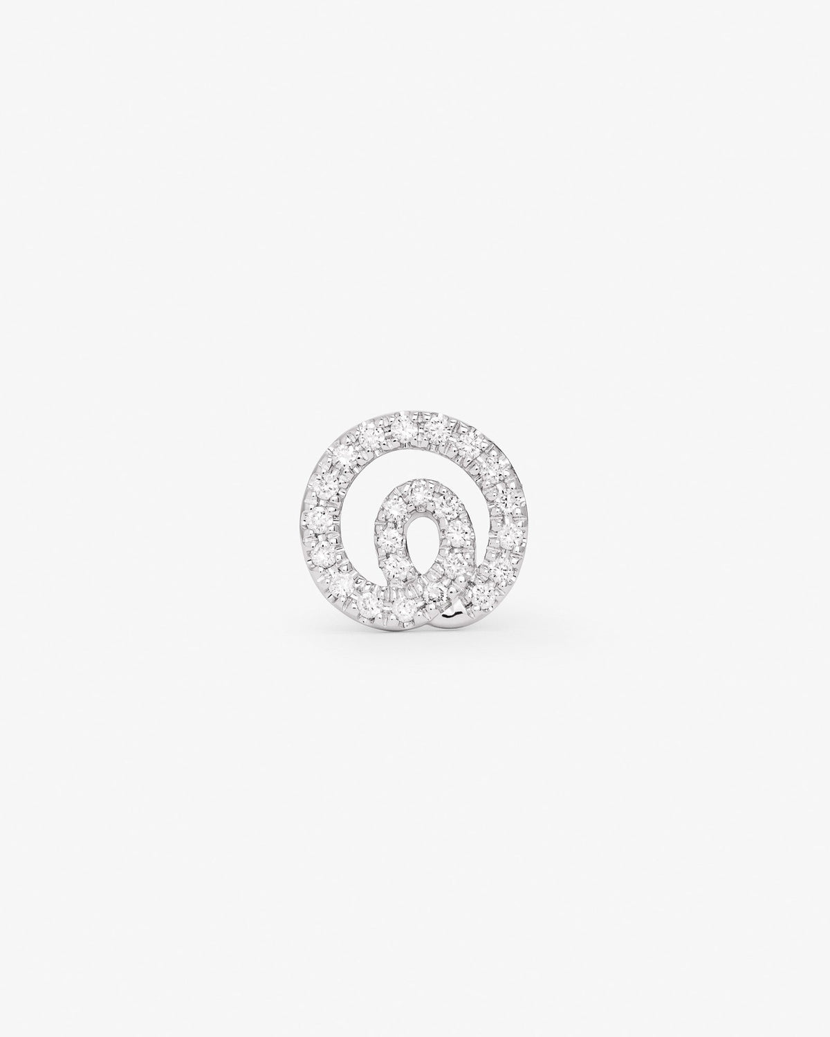 Loop stud - white diamond & white gold - ENNUI Atelier
