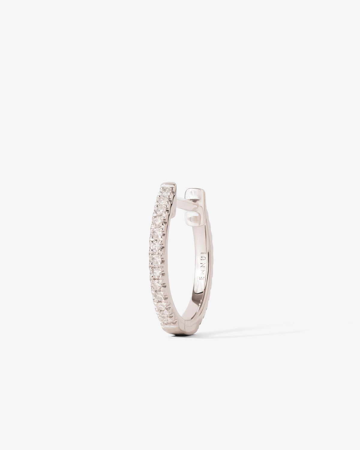 Eclipse hoop in 14k white gold, 11 mm, back view.