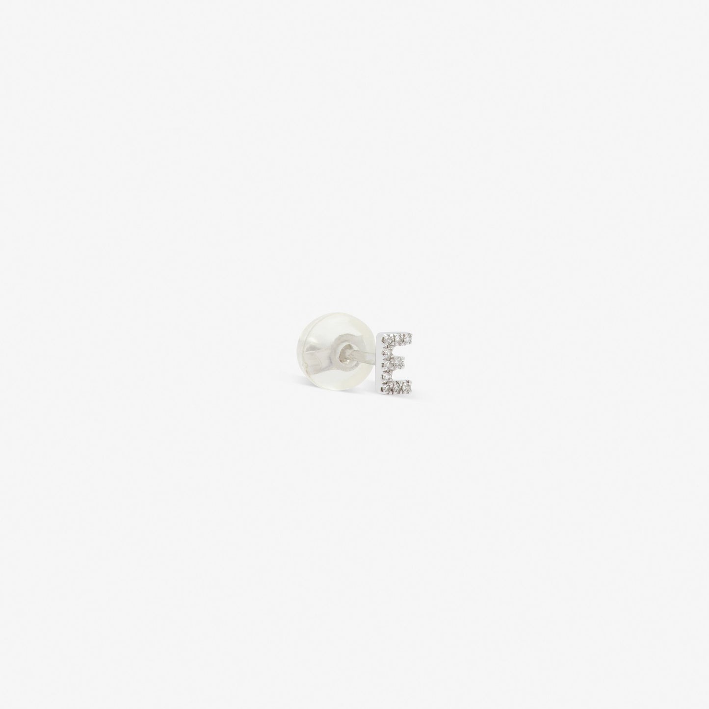 petite letter stud white gold - ENNUI Atelier