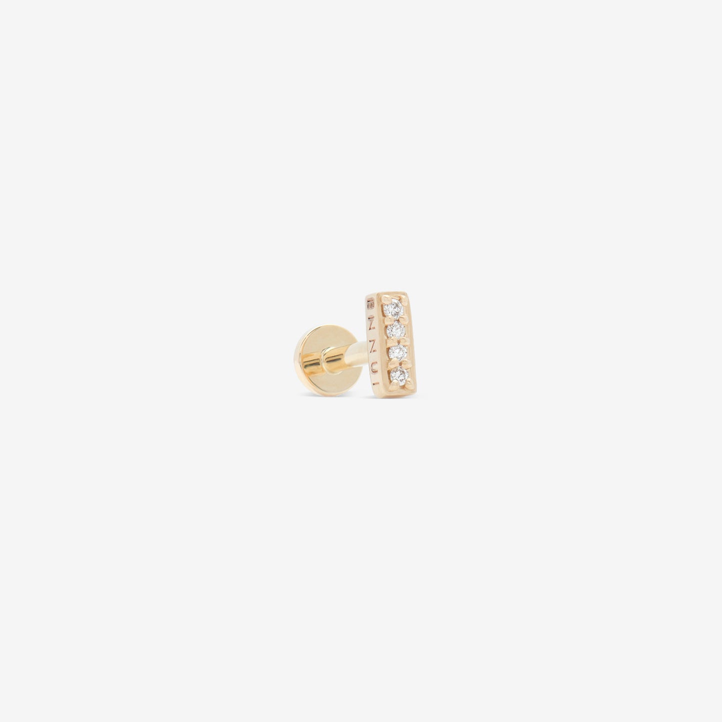 senorita labret white diamond yellow gold side - ennui atelier