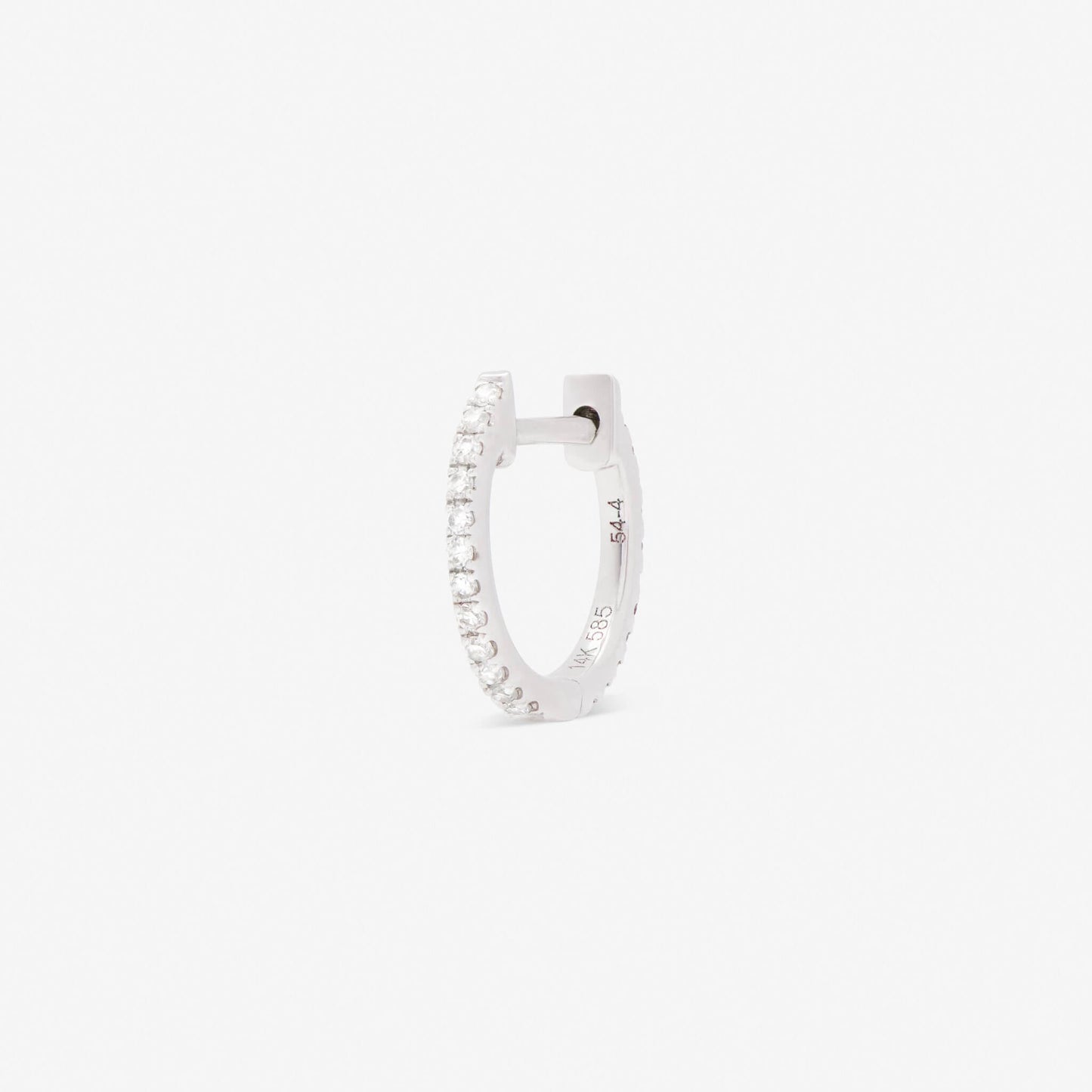HOOP BLACK/WHITE DIAMOND & WHITE GOLD - 10mm + piercing