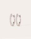 HOOP WHITE DIAMOND & PLAIN WHITE GOLD - 10MM