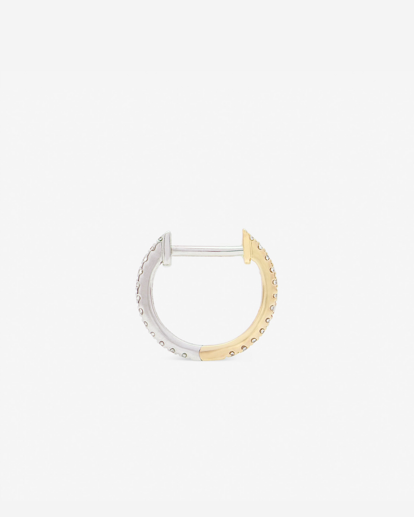 HOOP WHITE DIAMOND & YELLOW/WHITE GOLD - 10mm