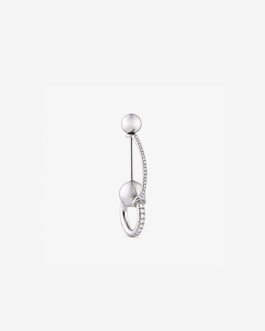 ARCH EAR PIN - WHITE DIAMONDS & WHITE GOLD