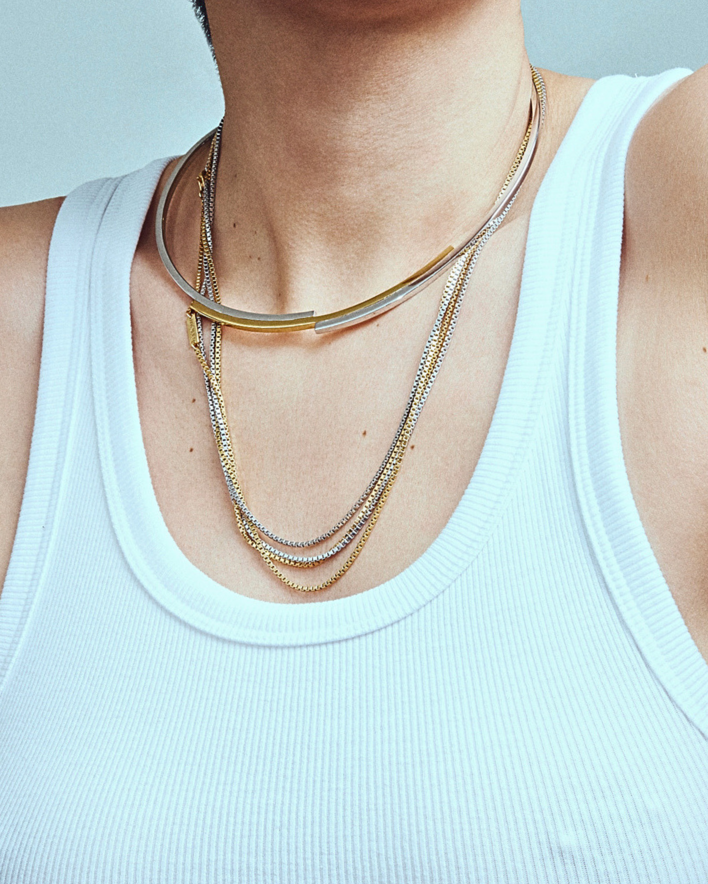 OLYMPIA CHOKER - RHODIUM & VERMEIL