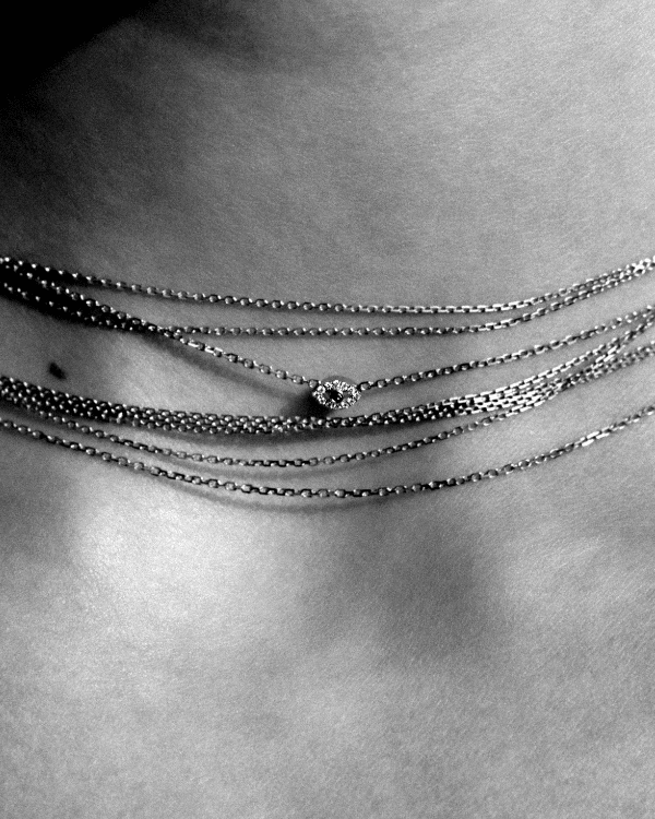 DIAMOND CUT NECKLACE - WG - clasp