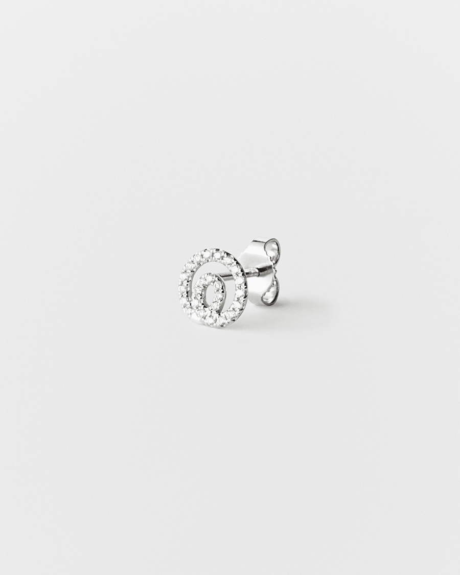 Loop stud - white diamond & white gold - ENNUI Atelier
