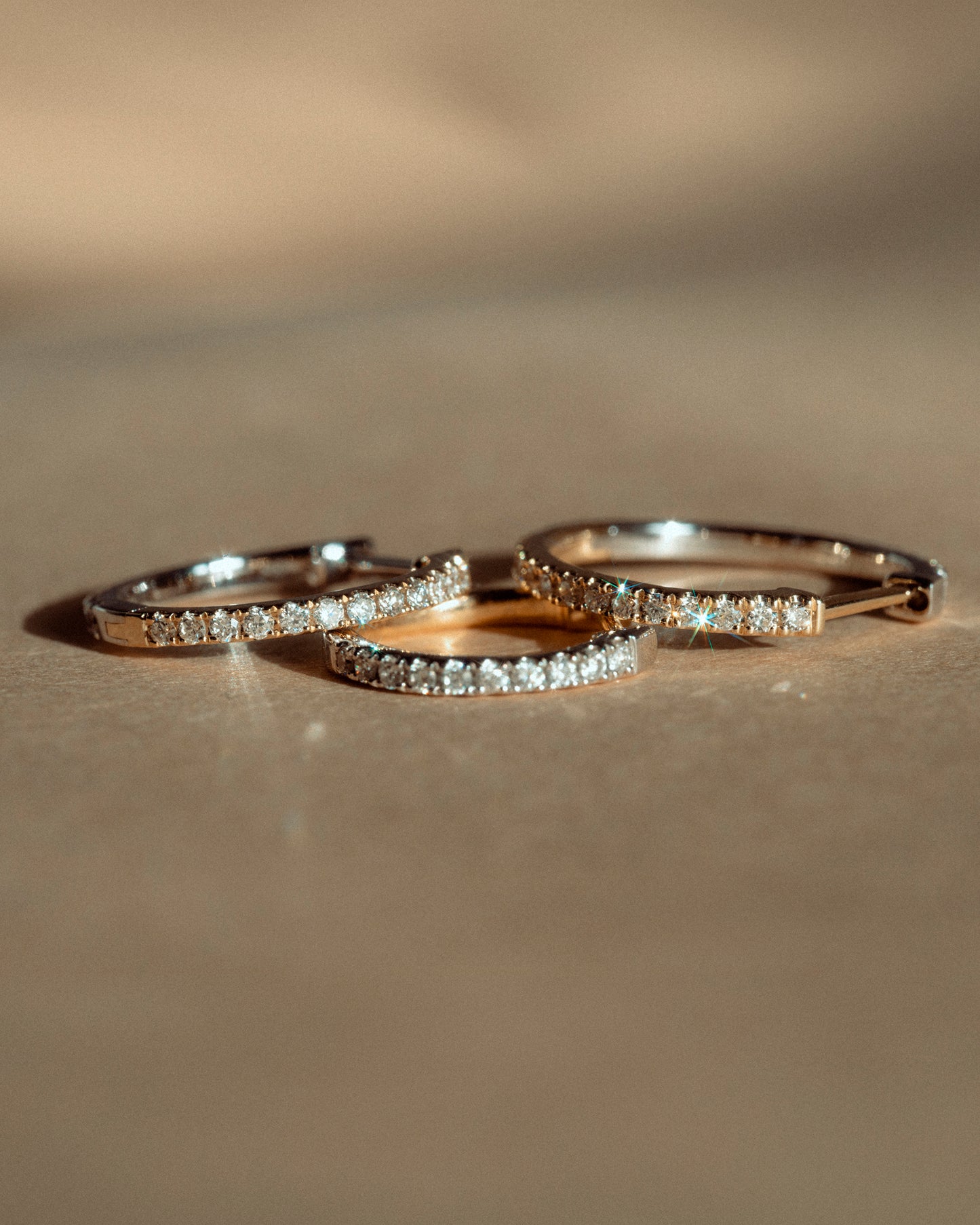 HOOP WHITE DIAMOND & YELLOW/WHITE GOLD - 14mm