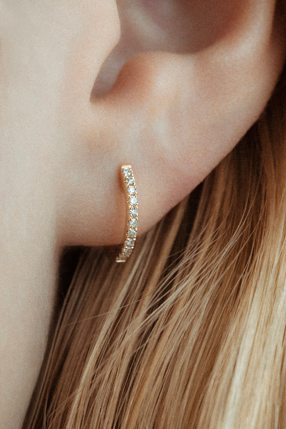 HOOP WHITE DIAMOND & YELLOW/WHITE GOLD - 10mm