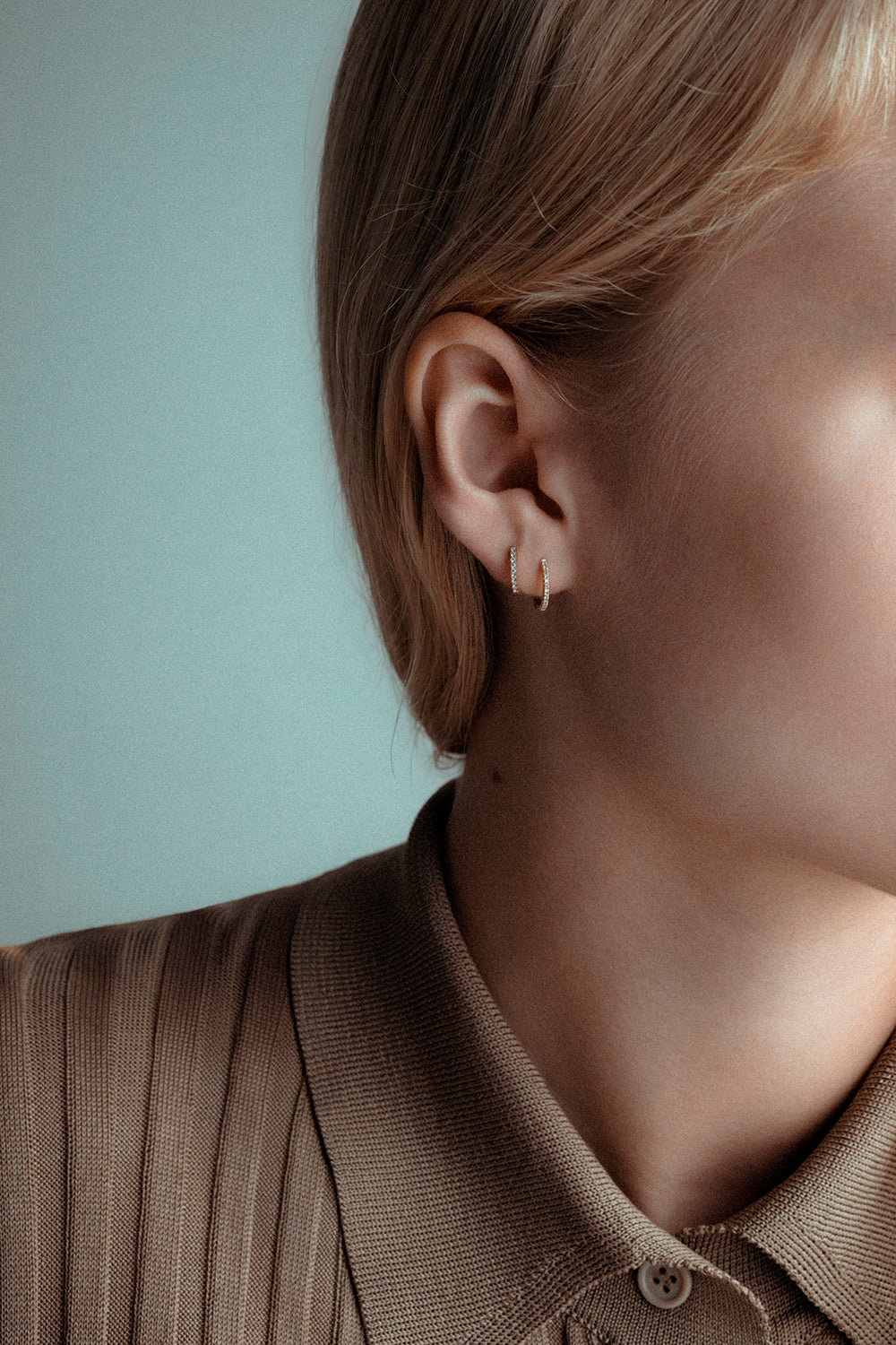 HOOP WHITE DIAMOND & YELLOW/WHITE GOLD - 11mm