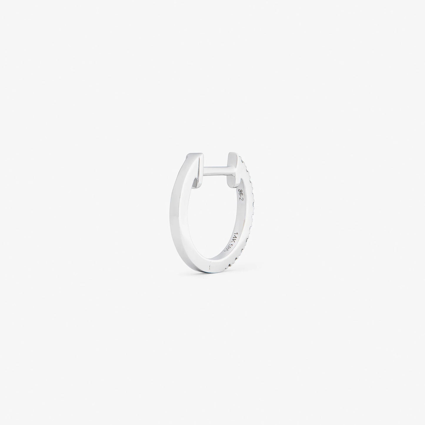 HOOP WHITE DIAMOND & PLAIN WHITE GOLD - 10MM