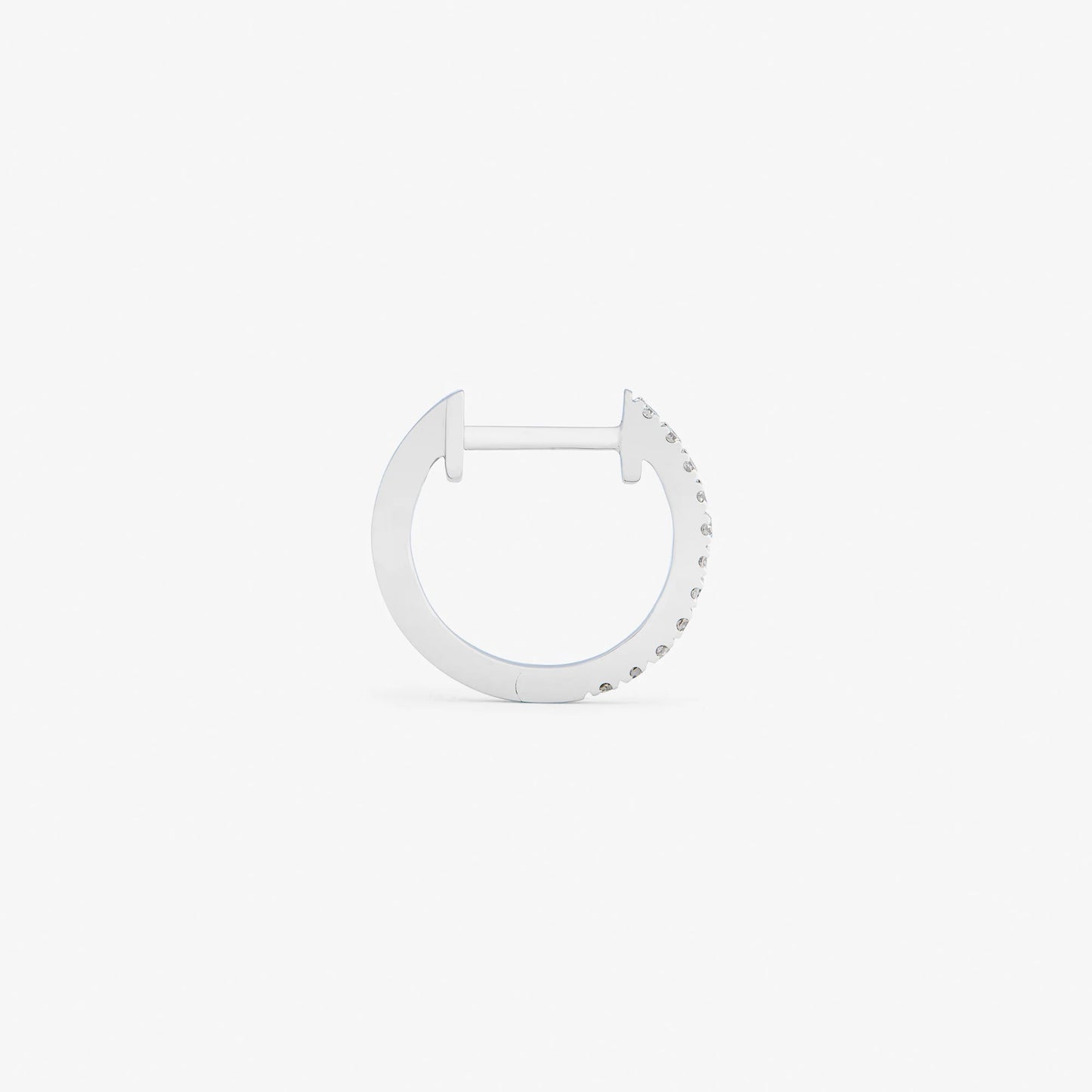 HOOP WHITE DIAMOND & PLAIN WHITE GOLD - 10MM