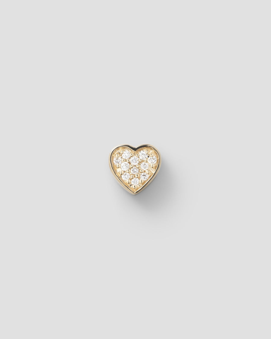 Ephyra pave heart in 14k yellow gold, set with white diamonds.
