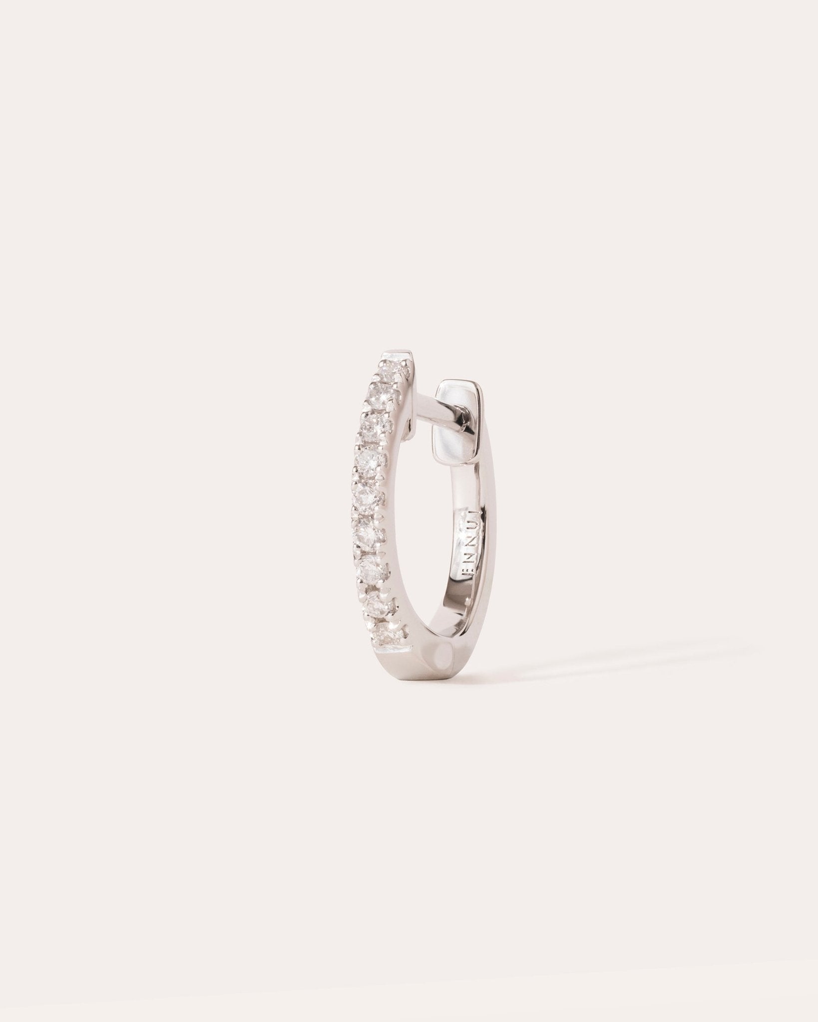HOOP WHITE DIAMOND & PLAIN WHITE GOLD 10mm