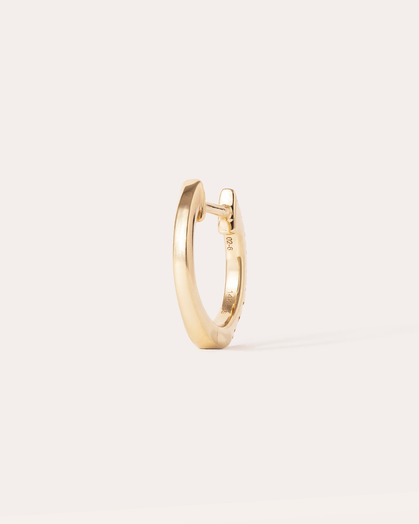 HOOP WHITE DIAMOND & PLAIN YELLOW GOLD - 10MM