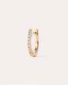 HOOP WHITE DIAMOND & PLAIN YELLOW GOLD - 10MM