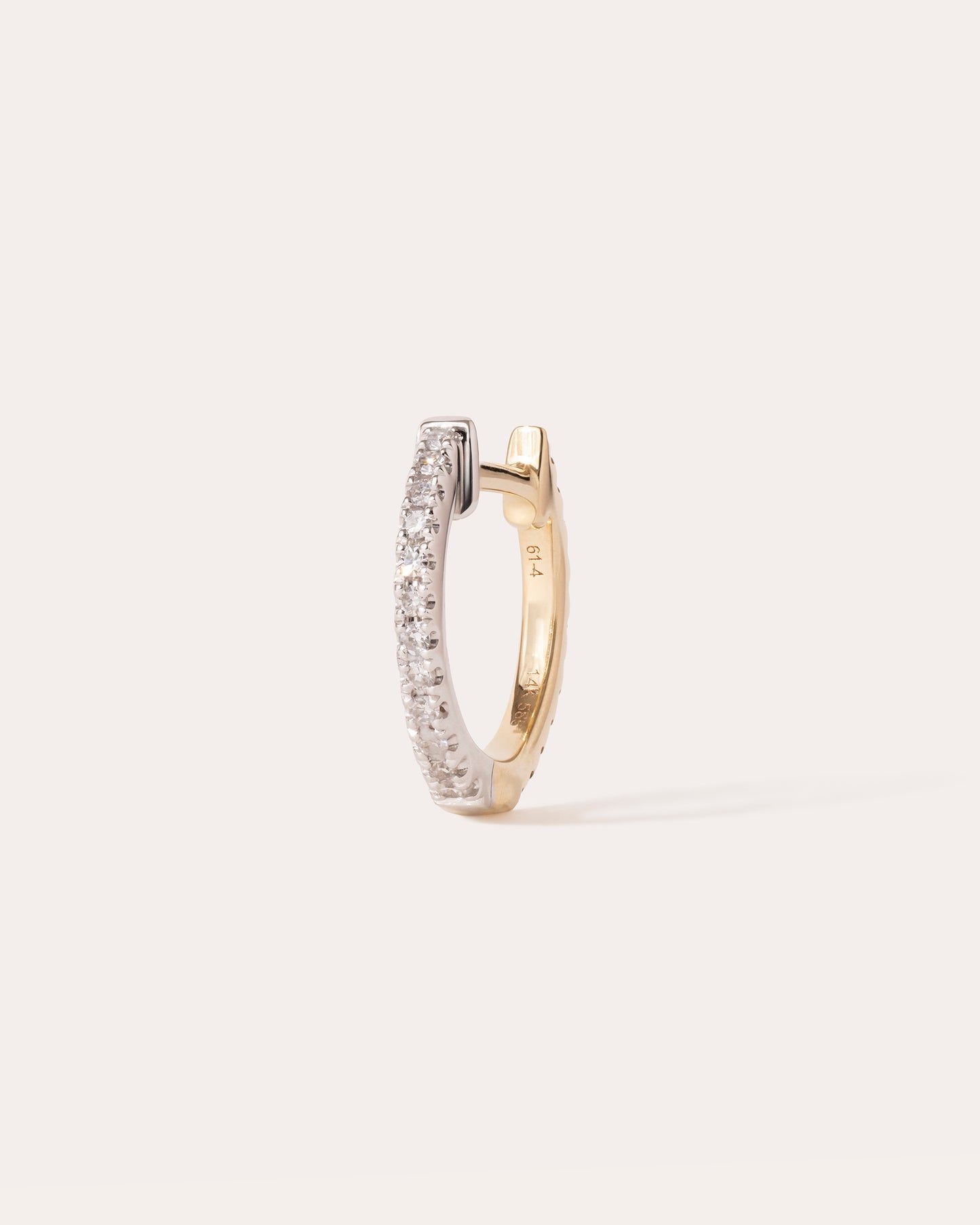 HOOP WHITE DIAMOND & YELLOW/WHITE GOLD - 10mm