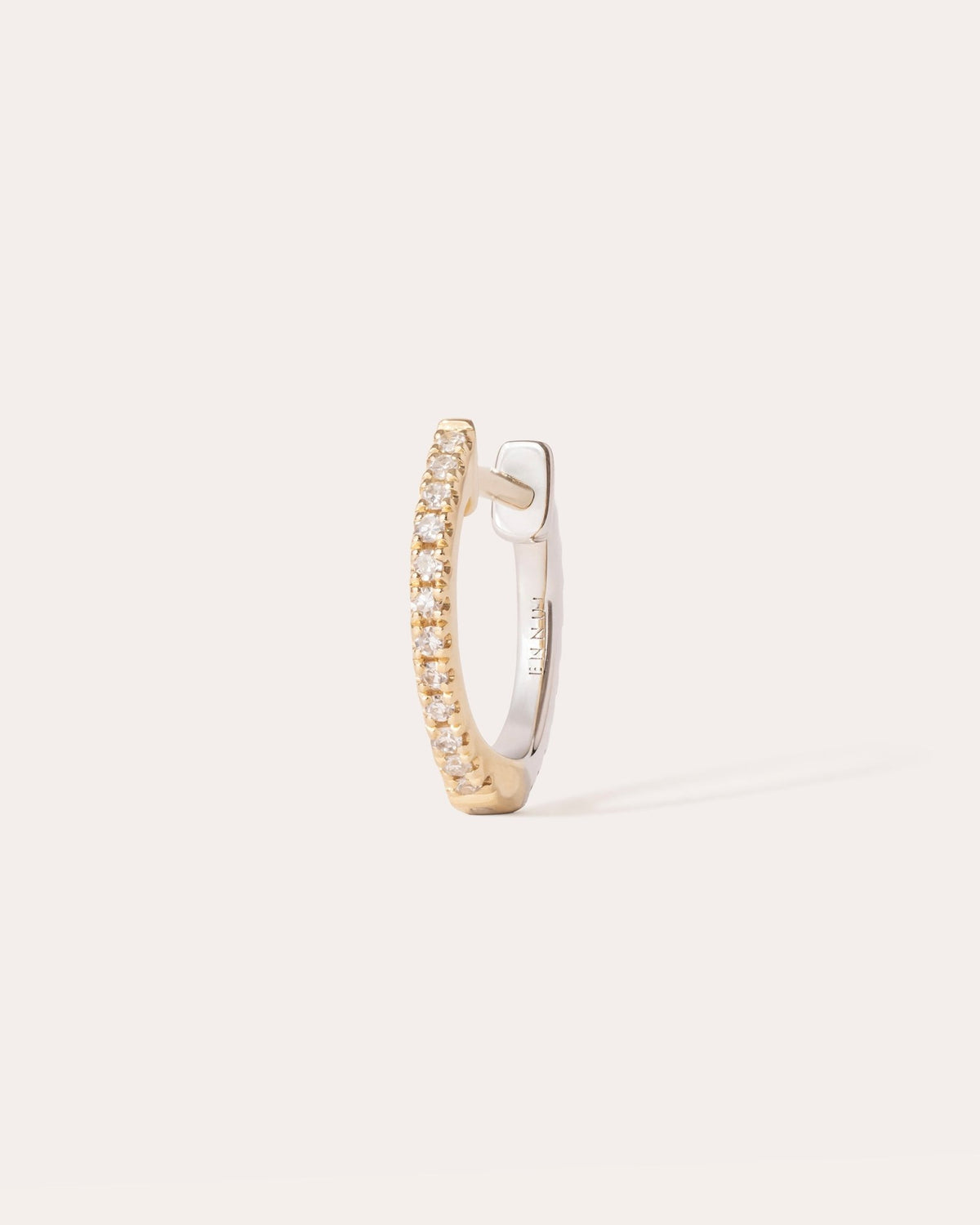 Hoop diamond & Yellow white gold 10mm