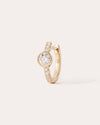 DOT DIAMOND HOOP - WHITE DIAMOND & PLAIN YELLOW GOLD - 11mm