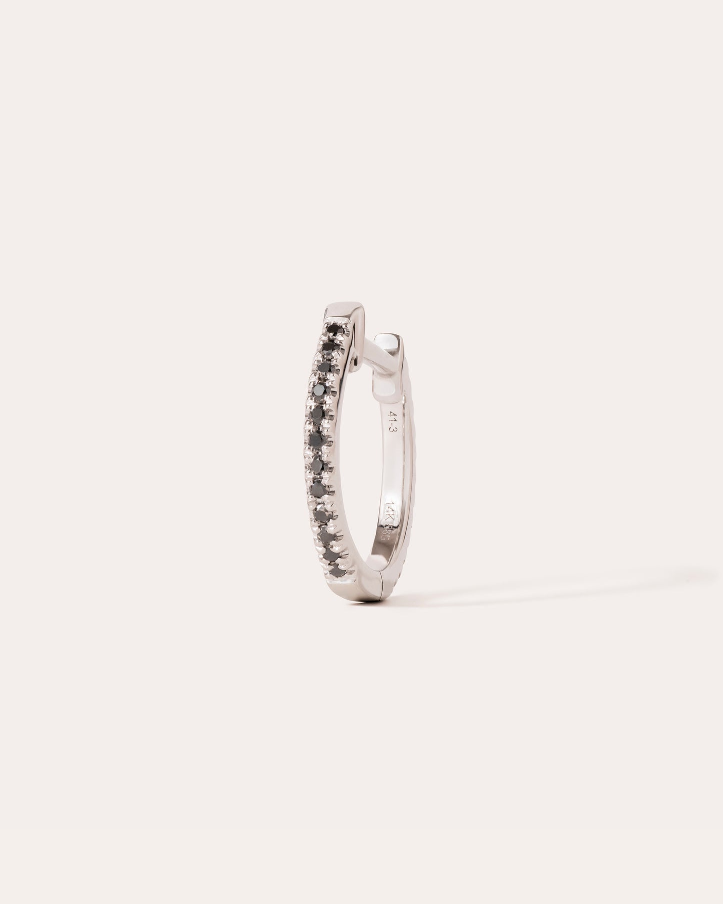 HOOP BLACK/WHITE DIAMOND & WHITE GOLD - 11mm