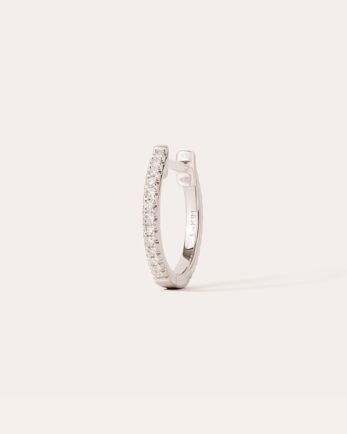 HOOP BLACK/WHITE DIAMOND & WHITE GOLD - 11mm