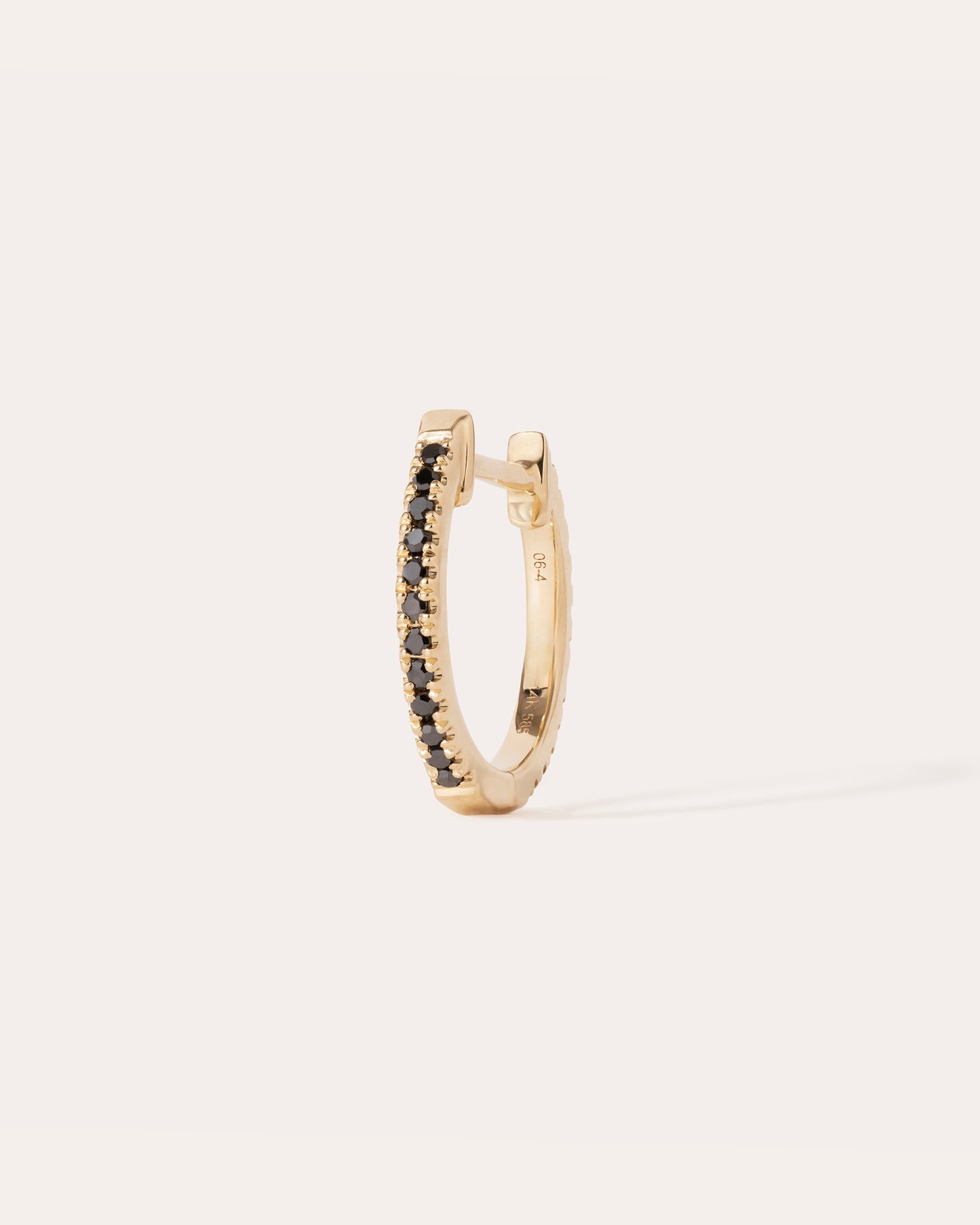 HOOP BLACK/WHITE DIAMOND & YELLOW GOLD - 11mm
