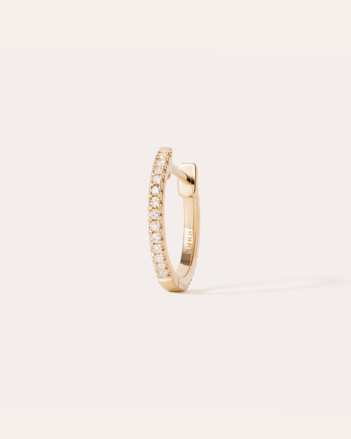 HOOP BLACK/WHITE DIAMOND & YELLOW GOLD - 11mm