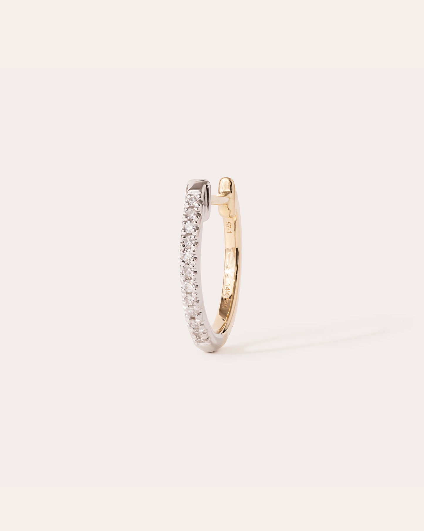 HOOP WHITE DIAMOND & YELLOW/WHITE GOLD - 11mm