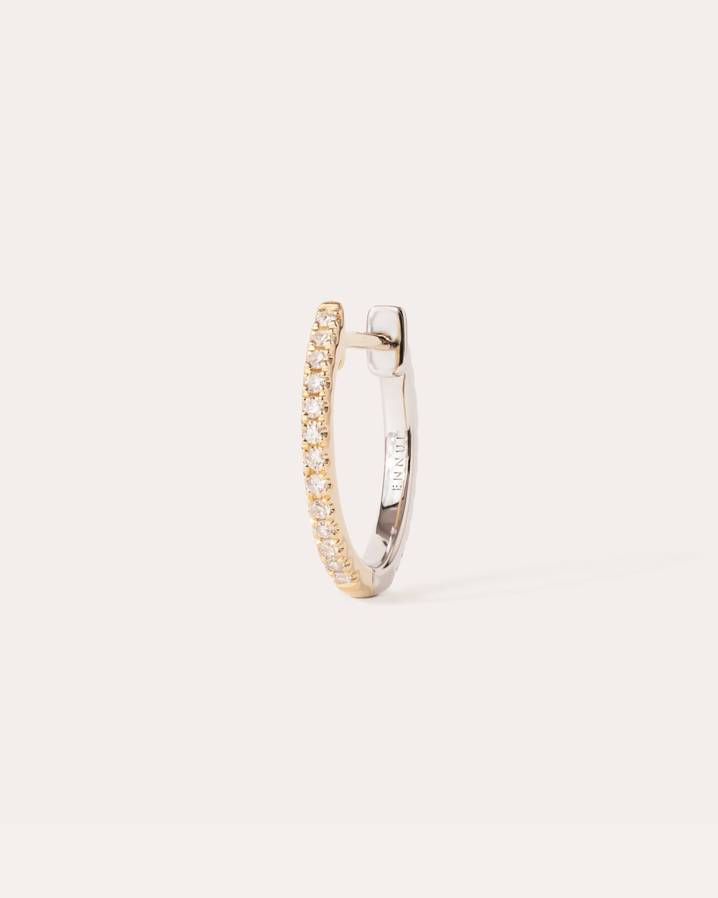 HOOP WHITE DIAMOND & YELLOW/WHITE GOLD - 11mm