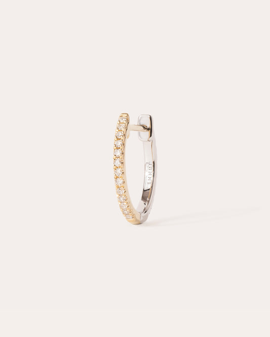 HOOP WHITE DIAMOND & YELLOW/WHITE GOLD - 11mm