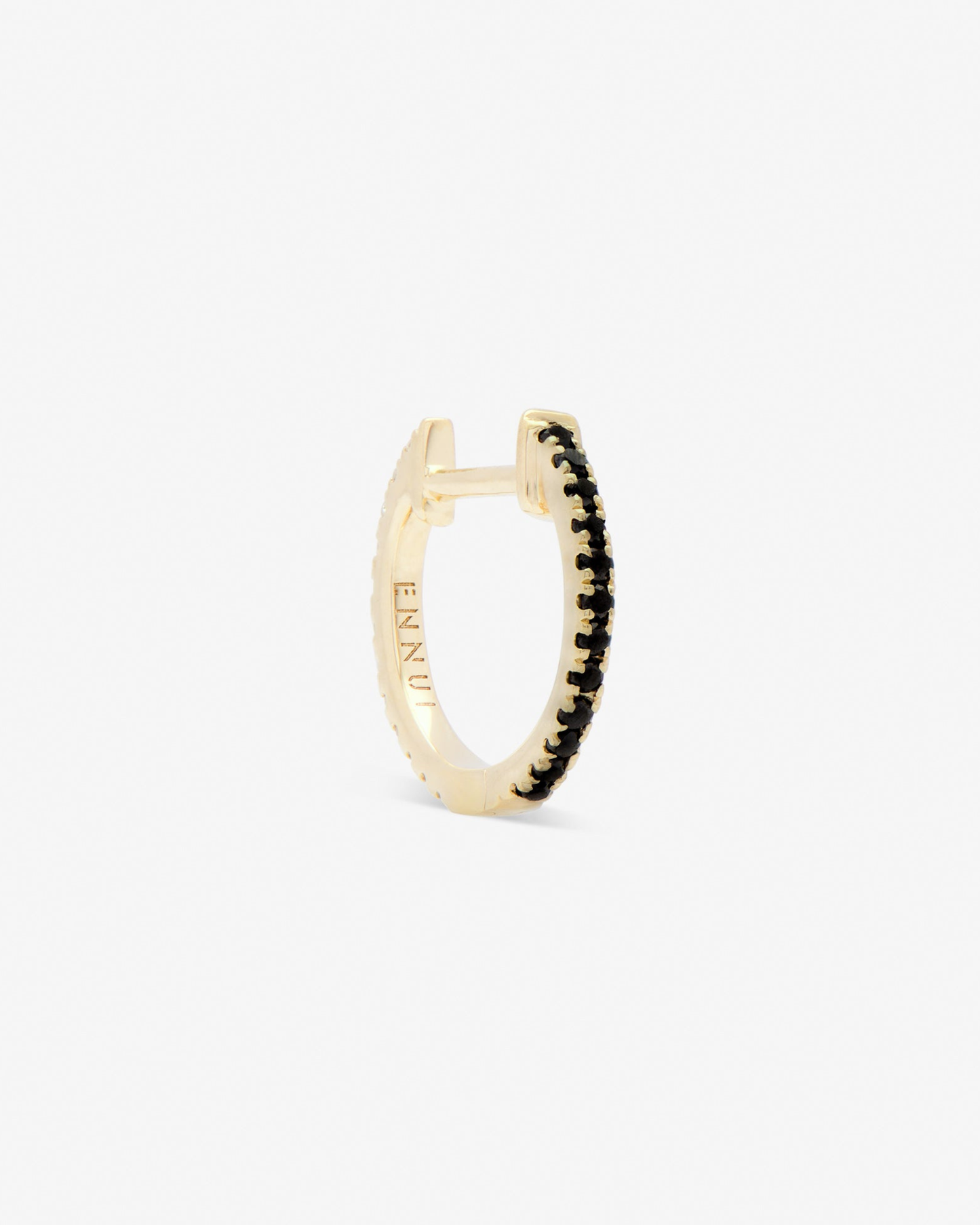 HOOP BLACK/WHITE DIAMOND & YELLOW GOLD - 11mm