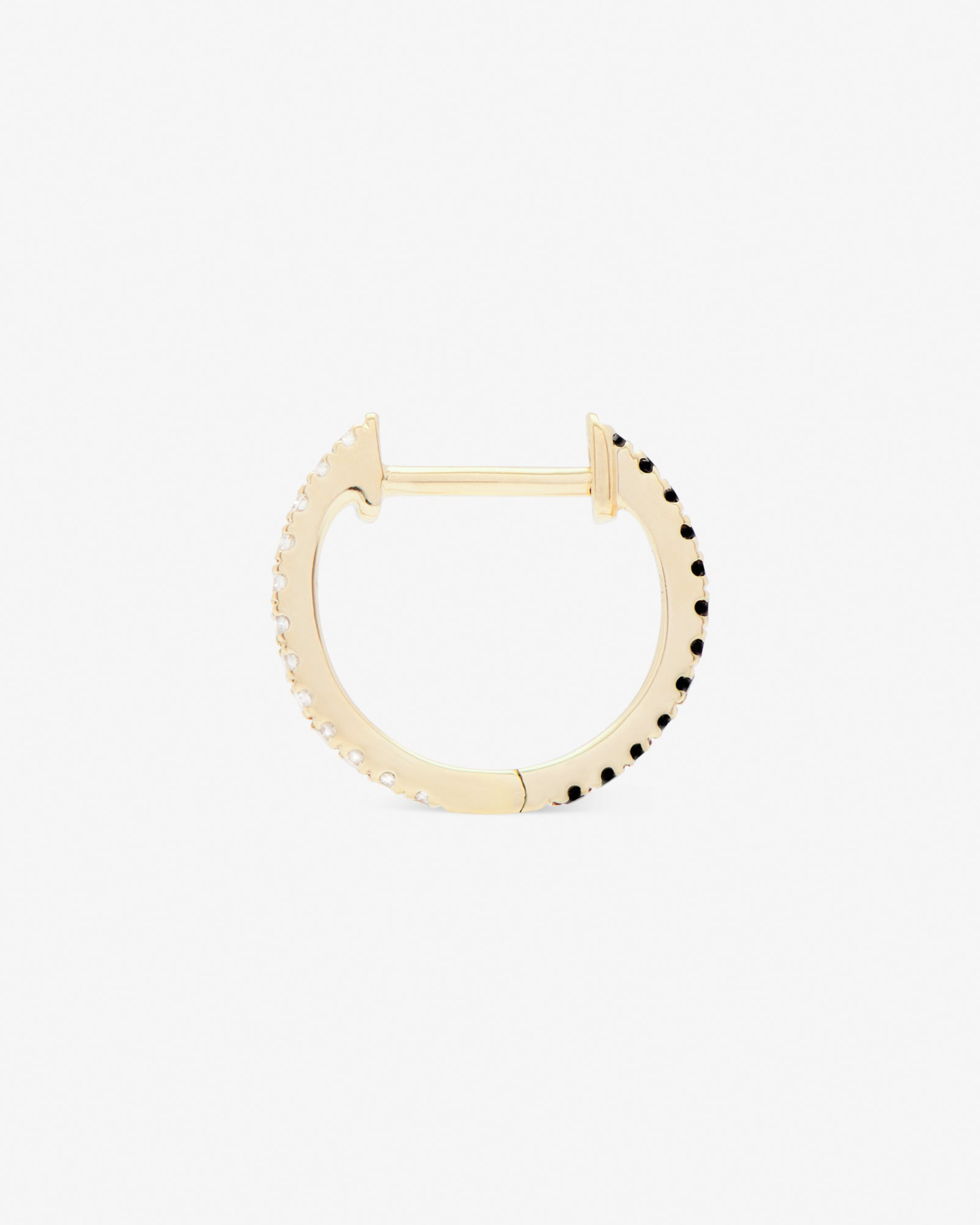 HOOP BLACK/WHITE DIAMOND & YELLOW GOLD - 11mm