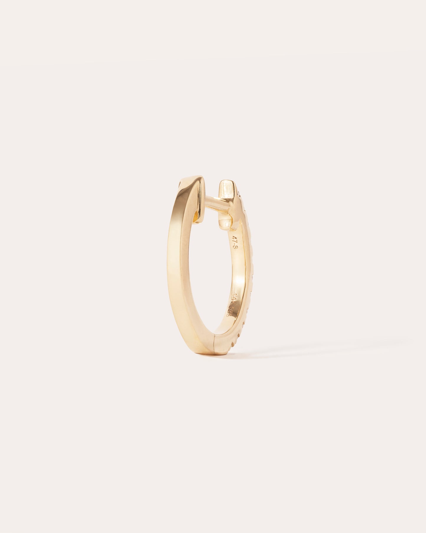 HOOP - WHITE DIAMOND & PLAIN YELLOW GOLD - 12MM