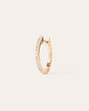 HOOP - WHITE DIAMOND & PLAIN YELLOW GOLD - 14MM
