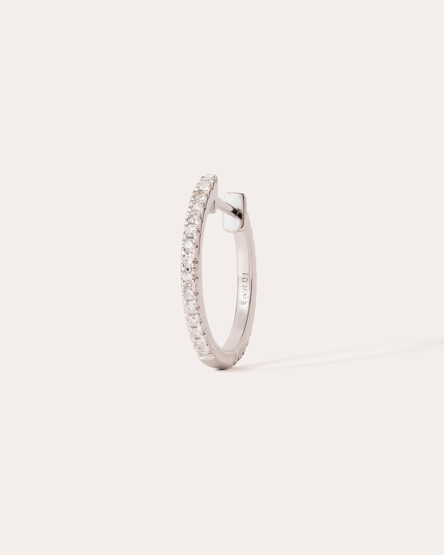 HOOP BLACK/WHITE DIAMOND & WHITE GOLD - 14mm