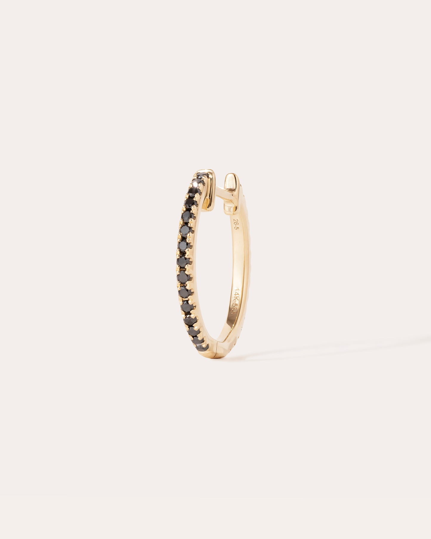HOOP BLACK/WHITE DIAMOND & YELLOW GOLD - 14mm