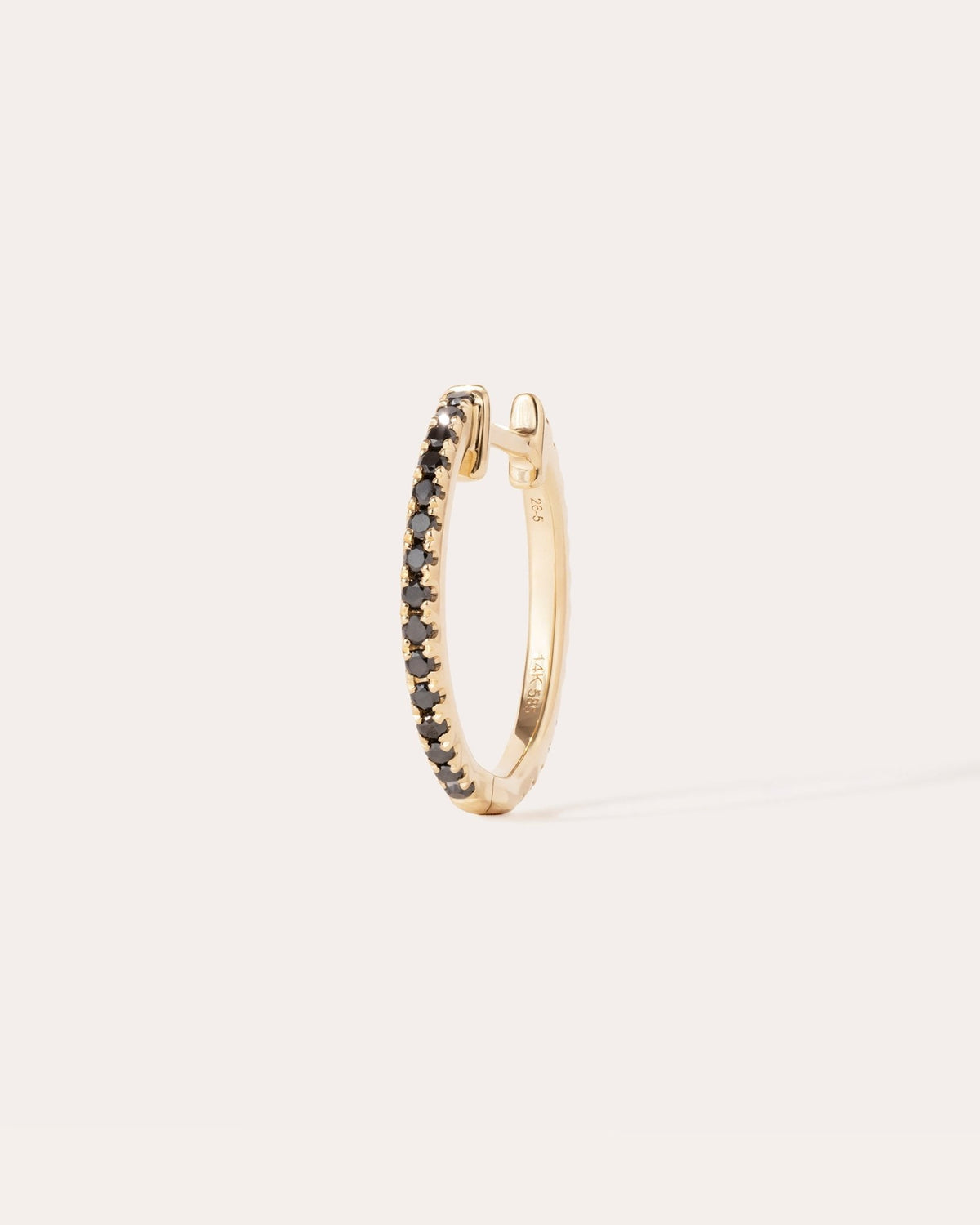 Hoop Black white diamond & yellow gold 14mm