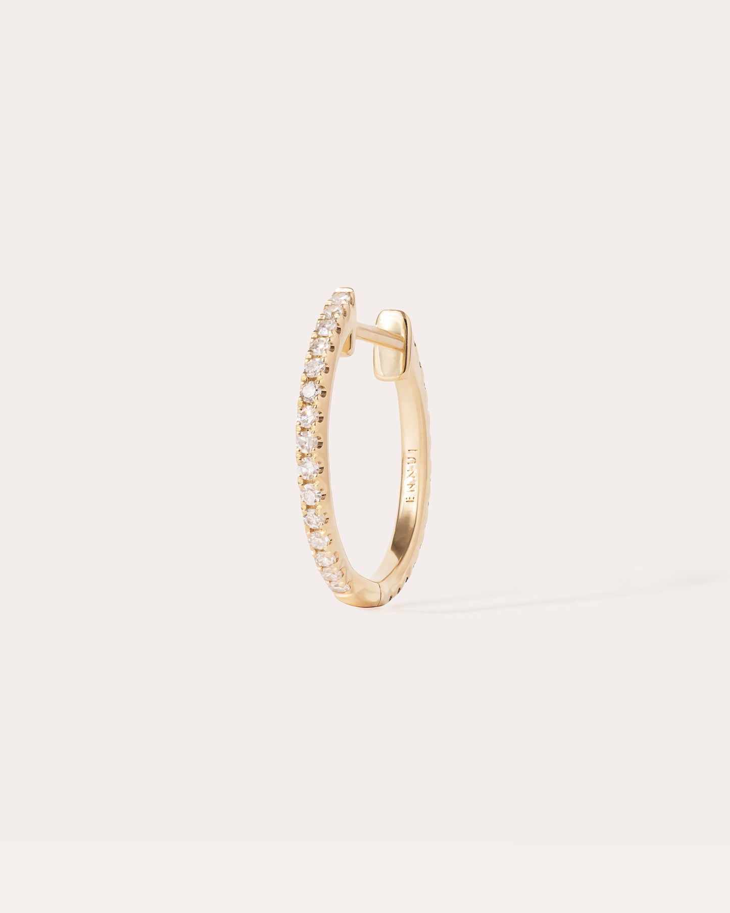 HOOP BLACK/WHITE DIAMOND & YELLOW GOLD - 14mm